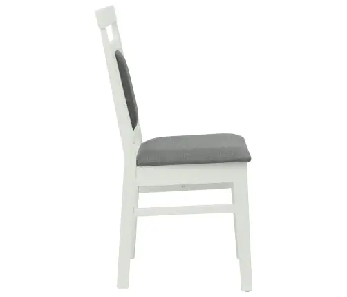 Ēdamistabas Krēsls 2 Pcs Balts Un Pelēks Ciets Gumijas Koks Vidaxl