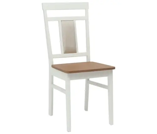 Söögitool 2 Pcs Valge Ja Looduslik Paks Kautsukipuit