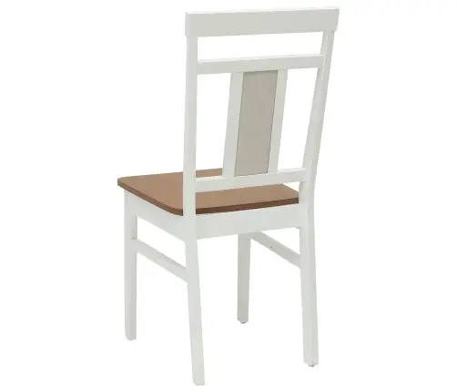 Söögitool 2 Pcs Valge Ja Looduslik Paks Kautsukipuit