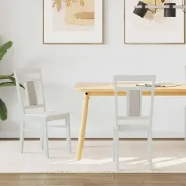 Ēdamistabas Krēsls 2 Pcs Balts Cietais Koks Vidaxl