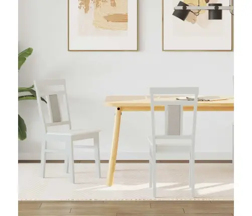 Ēdamistabas Krēsls 2 Pcs Balts Cietais Koks Vidaxl