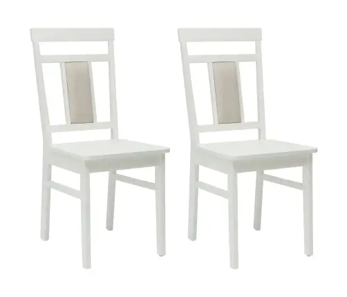 Ēdamistabas Krēsls 2 Pcs Balts Cietais Koks Vidaxl