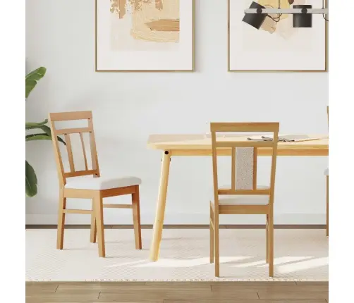 Ēdamistabas Krēsls 2 Pcs Dabisks Un Gaišs Cietais Koks Vidaxl