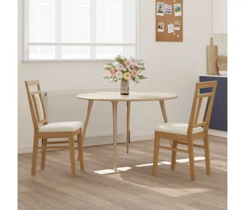 Ēdamistabas Krēsls 2 Pcs Dabisks Un Gaišs Cietais Koks Vidaxl