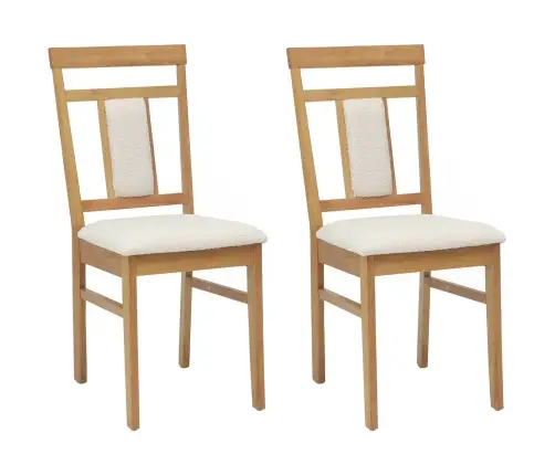 Ēdamistabas Krēsls 2 Pcs Dabisks Un Gaišs Cietais Koks Vidaxl