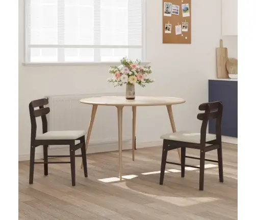 Ēdamistabas Krēsls 2 Pcs Gaiši Brūns Un Gaišs Vidaxl