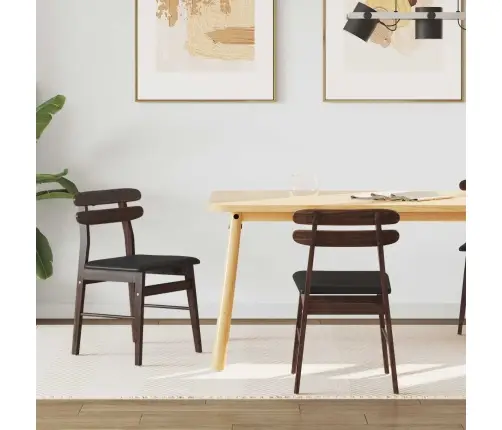 Ēdamistabas Krēsls 2 Pcs Gaiši Brūns Un Melns Cietais Koks Vidaxl