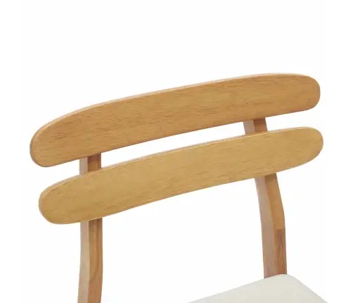 Valgomasis Krėslas 2 Pcs Natūralus Ir Šviesus Kietas Medis