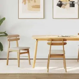 Valgomasis Krėslas 2 Pcs Natūralus Ir Šviesus Kietas Medis Valgomasis Krėslas 2 Pcs Natūralus Ir Šviesus Kietas Medis