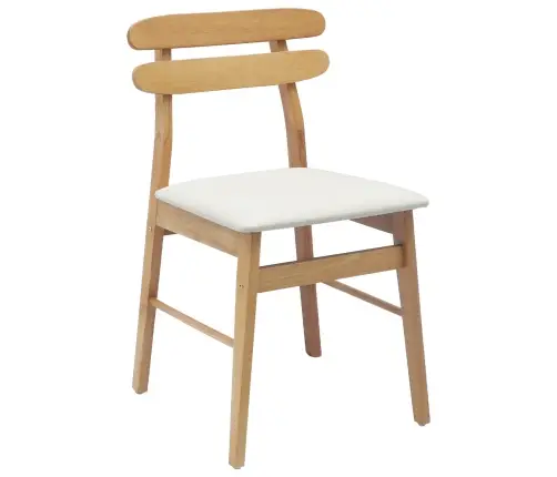 Valgomasis Krėslas 2 Pcs Natūralus Ir Šviesus Kietas Medis