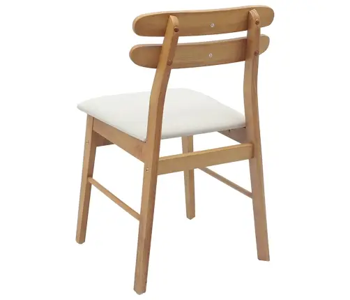 Valgomasis Krėslas 2 Pcs Natūralus Ir Šviesus Kietas Medis