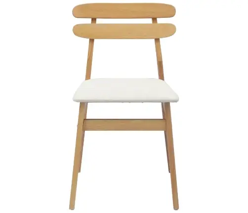 Valgomasis Krėslas 2 Pcs Natūralus Ir Šviesus Kietas Medis