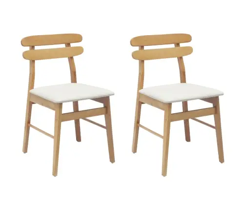 Valgomasis Krėslas 2 Pcs Natūralus Ir Šviesus Kietas Medis