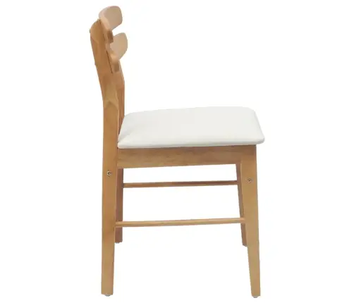 Valgomasis Krėslas 2 Pcs Natūralus Ir Šviesus Kietas Medis