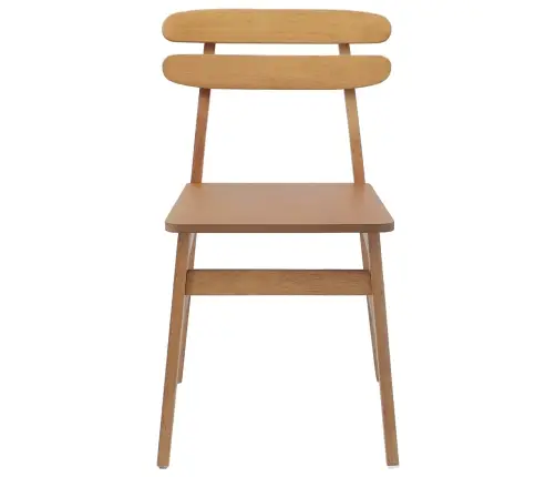 Valgomasis Krėslas 2 Pcs Natūrali Kietas Medis