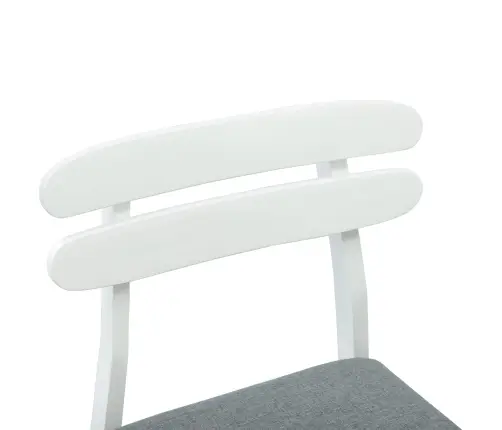 Söögitool 2 Pcs Valge Ja Hall Paks Kautsukipuit