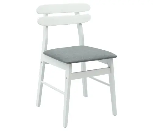 Söögitool 2 Pcs Valge Ja Hall Paks Kautsukipuit