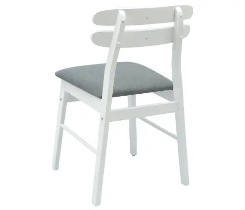 Söögitool 2 Pcs Valge Ja Hall Paks Kautsukipuit