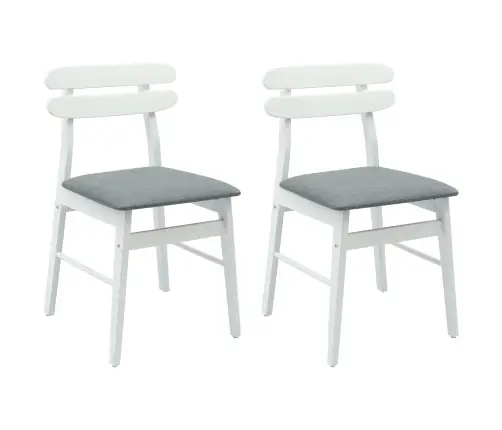 Söögitool 2 Pcs Valge Ja Hall Paks Kautsukipuit