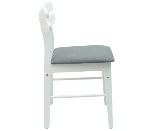 Söögitool 2 Pcs Valge Ja Hall Paks Kautsukipuit