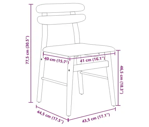 Söögitool 2 Pcs Valge Ja Hall Paks Kautsukipuit