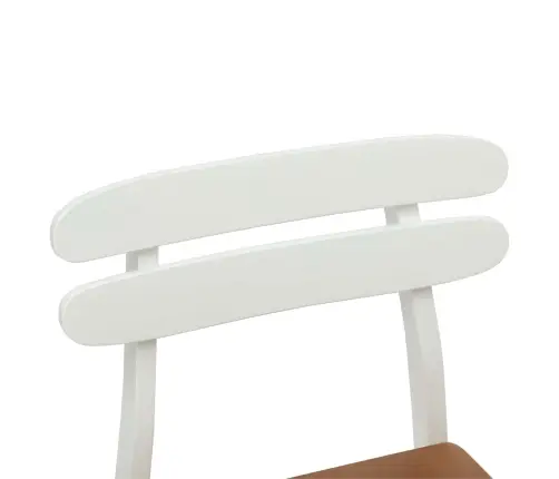 Söögitool 2 Pcs Valge Ja Looduslik Paks Kautsukipuit