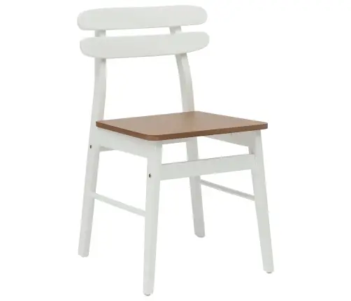 Söögitool 2 Pcs Valge Ja Looduslik Paks Kautsukipuit