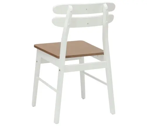 Söögitool 2 Pcs Valge Ja Looduslik Paks Kautsukipuit