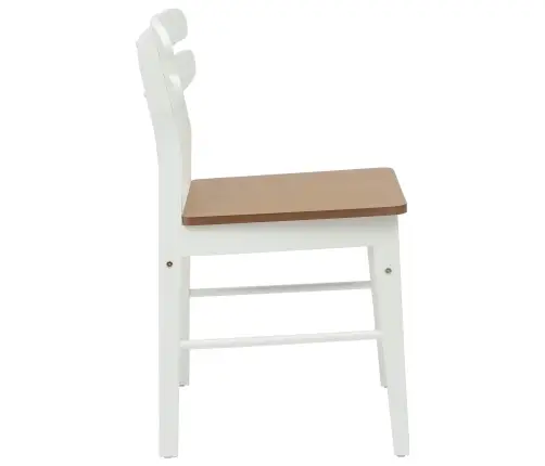 Söögitool 2 Pcs Valge Ja Looduslik Paks Kautsukipuit