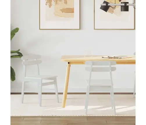 Söögitool 2 Pcs Valge Paks Kautsukipuit