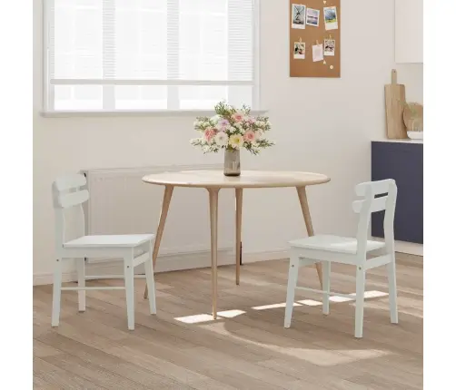 Söögitool 2 Pcs Valge Paks Kautsukipuit