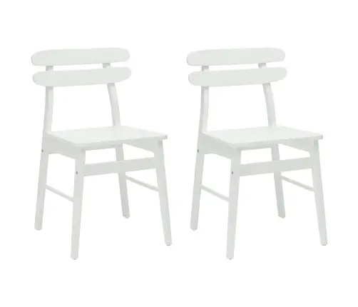 Söögitool 2 Pcs Valge Paks Kautsukipuit