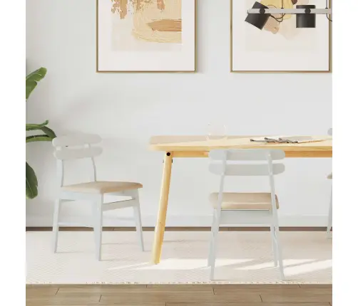 Söögitool 2 Pcs Valge Ja Pruun Paks Kautsukipuit