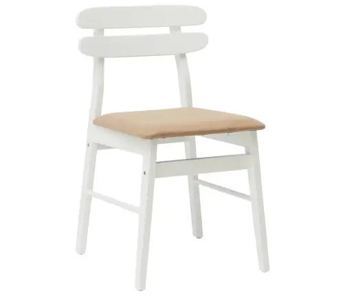 Söögitool 2 Pcs Valge Ja Pruun Paks Kautsukipuit