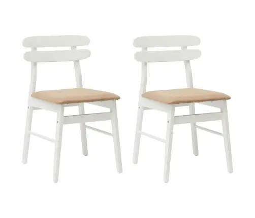 Söögitool 2 Pcs Valge Ja Pruun Paks Kautsukipuit