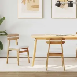 Söögitool 2 Pcs Looduslik Ja Hele Paks Kautsukipuit