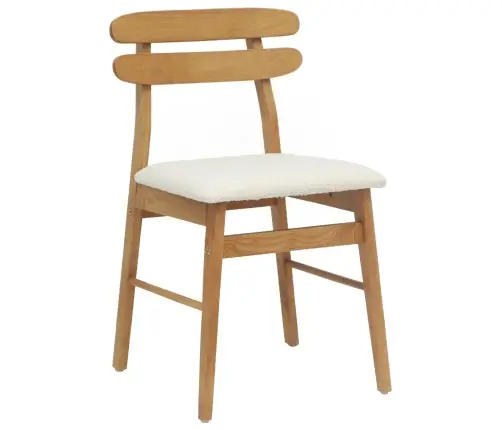 Söögitool 2 Pcs Looduslik Ja Hele Paks Kautsukipuit