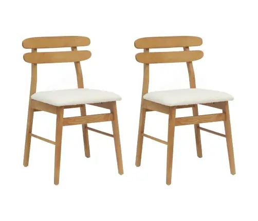 Söögitool 2 Pcs Looduslik Ja Hele Paks Kautsukipuit