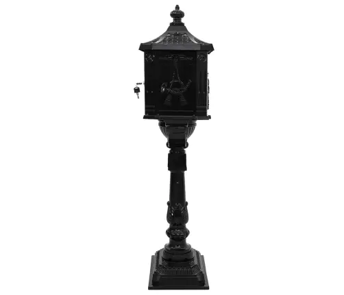 Stāvoša Pastkastīte Melna 42,5 X 29,5 X 117 Cm Kalts Alumīnijs Vidaxl