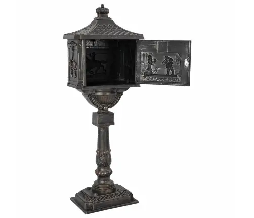 Stovinti Pašto Dėžutė Su Saugykla Bronzinė 42,5 X 29,5 X 117 Cm