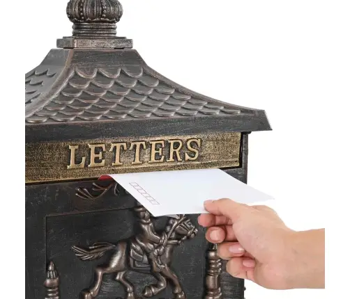 Stovinti Pašto Dėžutė Su Saugykla Bronzinė 42,5 X 29,5 X 117 Cm