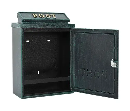 Sienas Pastkastīte Zaļa 29 X 13 X 41 Cm Kalts Alumīnijs Vidaxl