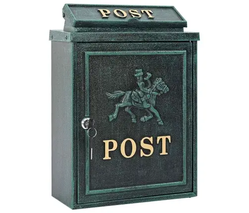 Sienas Pastkastīte Zaļa 29 X 13 X 41 Cm Kalts Alumīnijs Vidaxl