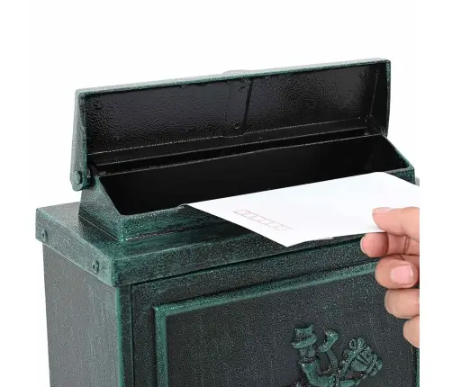 Sienas Pastkastīte Zaļa 29 X 13 X 41 Cm Kalts Alumīnijs Vidaxl