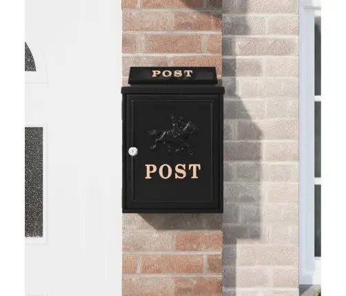 Sienas Pastkastīte Melna 29 X 13 X 41 Cm Kalts Alumīnijs Vidaxl