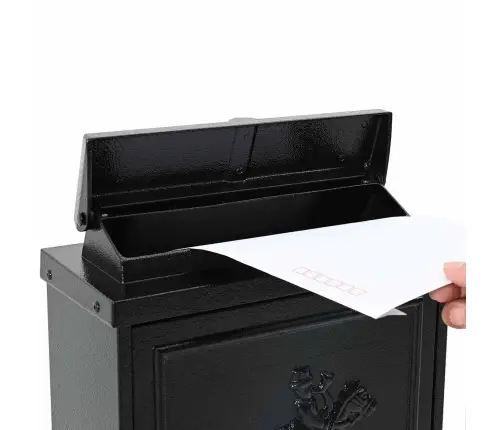 Sienas Pastkastīte Melna 29 X 13 X 41 Cm Kalts Alumīnijs Vidaxl