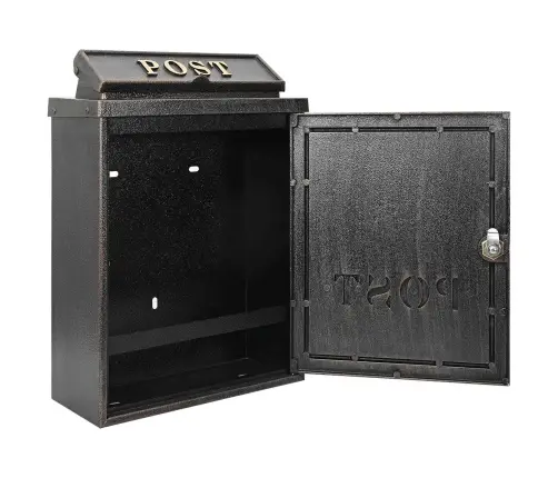 Sienas Pastkastīte Ar Uzglabāšanu Bronzas Krāsa 29 X 13 X 41 Cm Vidaxl