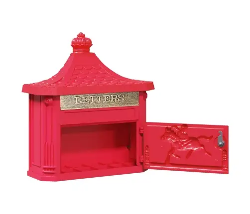 Sienas Pastkastīte Sarkana 40.5 X 15.5 X 44 Cm Kalts Alumīnijs Vidaxl