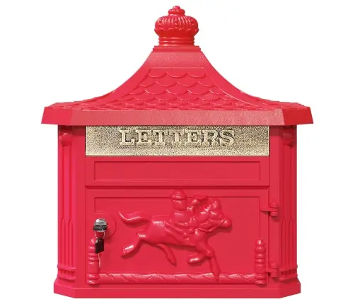 Sienas Pastkastīte Sarkana 40.5 X 15.5 X 44 Cm Kalts Alumīnijs Vidaxl