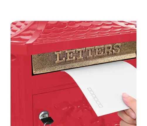 Sienas Pastkastīte Sarkana 40.5 X 15.5 X 44 Cm Kalts Alumīnijs Vidaxl